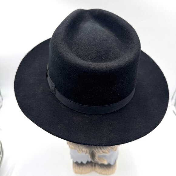 E D | Black Wool Fedora Hat With Band size Large Black boutique brand main image 9